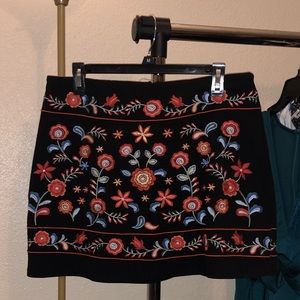 Forever 21 floral suede mini skirt